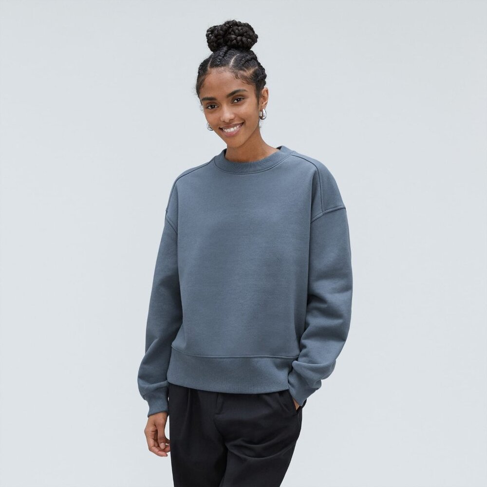 Everlane The Track Oversized Crew Blue Base - Size XS